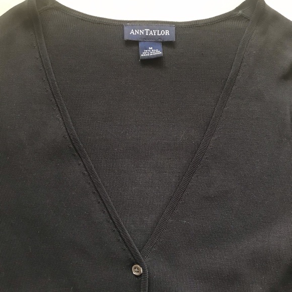 Ann Taylor black silk cardigan sweater - Picture 2 of 2